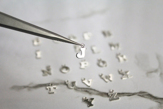 Block Style Letter Charm - Sterling Silver