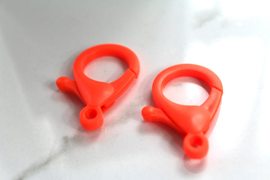 Neon Orange Oversized Lobster Clasp - Plastic