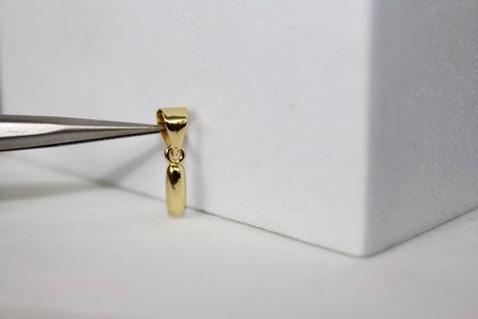 Charm con letra estilo bloque amarillo dorado - F 