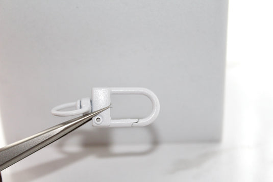 White Oversized Metal Lobster Clasp - Plated