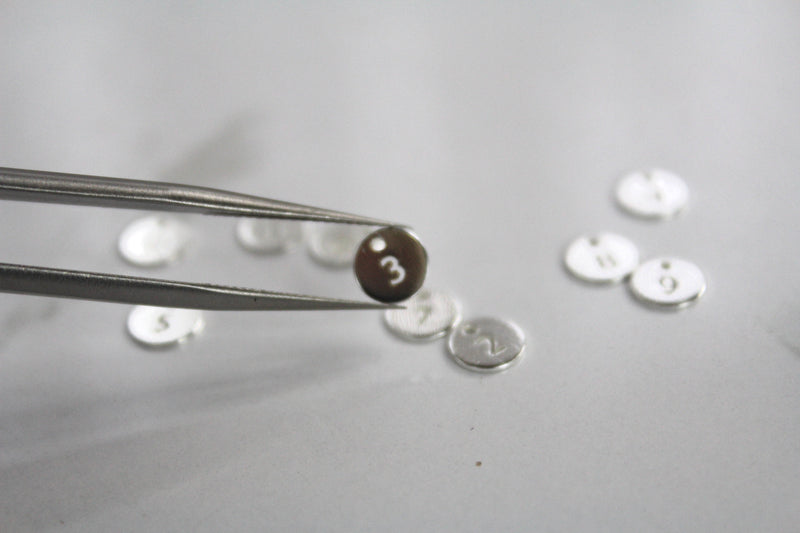 Load image into Gallery viewer, Circle Number Charm - Sterling Silver
