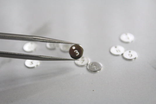 Circle Number Charm - Sterling Silver
