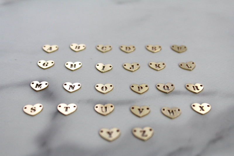 Load image into Gallery viewer, Heart Letter Connector - 14K Gold Filled (Yellow)
