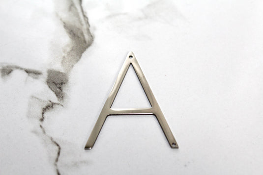 Large Letter Charm - Silver Plated
