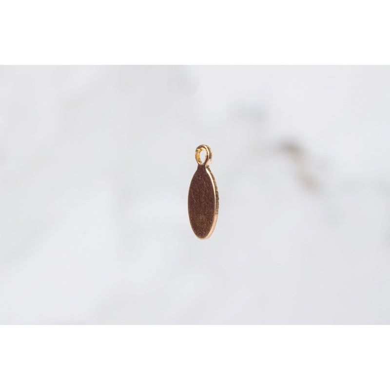 Load image into Gallery viewer, Flat Blank Oval Charm - 14K Gold Filled (Yellow)
