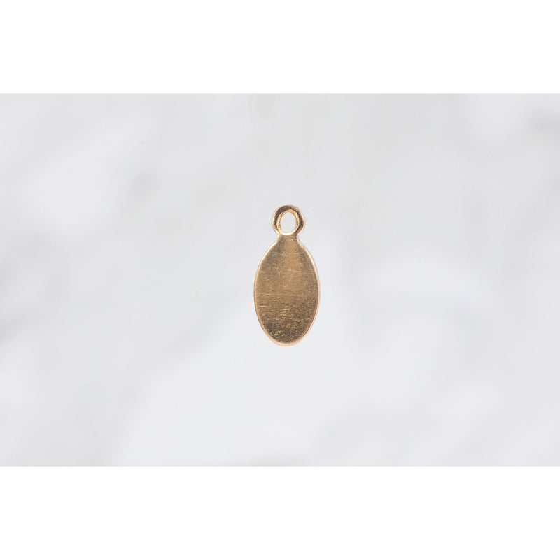 Load image into Gallery viewer, Yellow Gold  oval  Necklace  Gold Filled  Gold  charm  Bar
