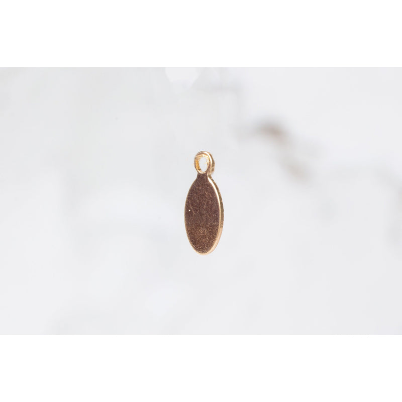 Load image into Gallery viewer, Flat Blank Oval Charm - 14K Gold Filled (Yellow)

