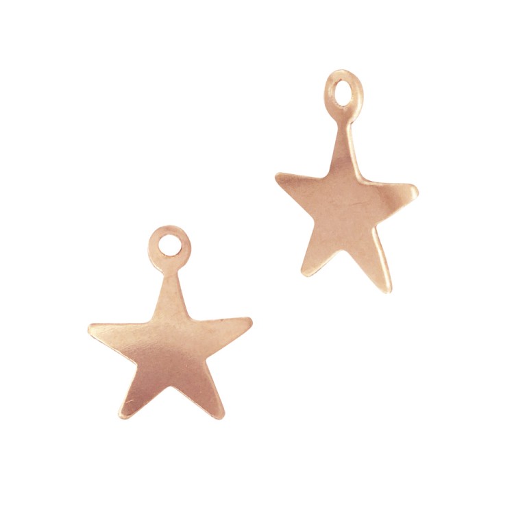 Load image into Gallery viewer, Flat Plain Star Charm - 14K Gold Filled (Rose)
