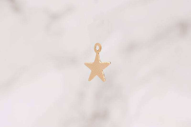 Load image into Gallery viewer, Flat Plain Star Charm - 14K Gold Filled (Yellow)

