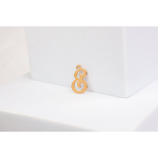 Yellow Gold  Letter  Gold Filled  E  Cursive  charm permanent jewelry supplies