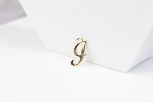 Cursive Script Style Letter Charm - 14K Gold Filled (Yellow)