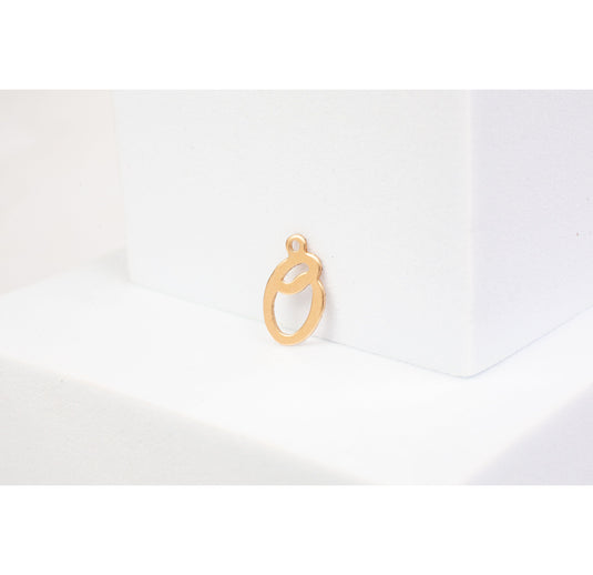 Yellow Gold  Letter o  Gold Filled  Cursive  charm permanent jewelry supplies