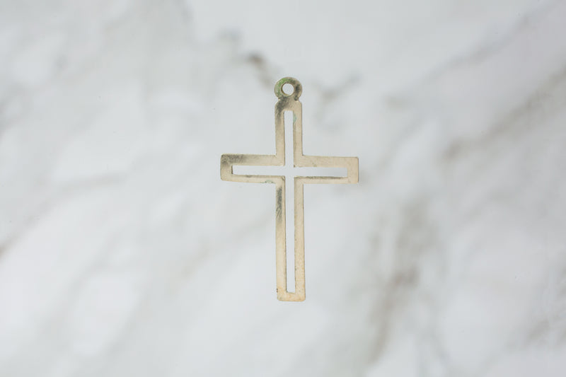 Load image into Gallery viewer, Cross Outline Charm - Sterling Silver
