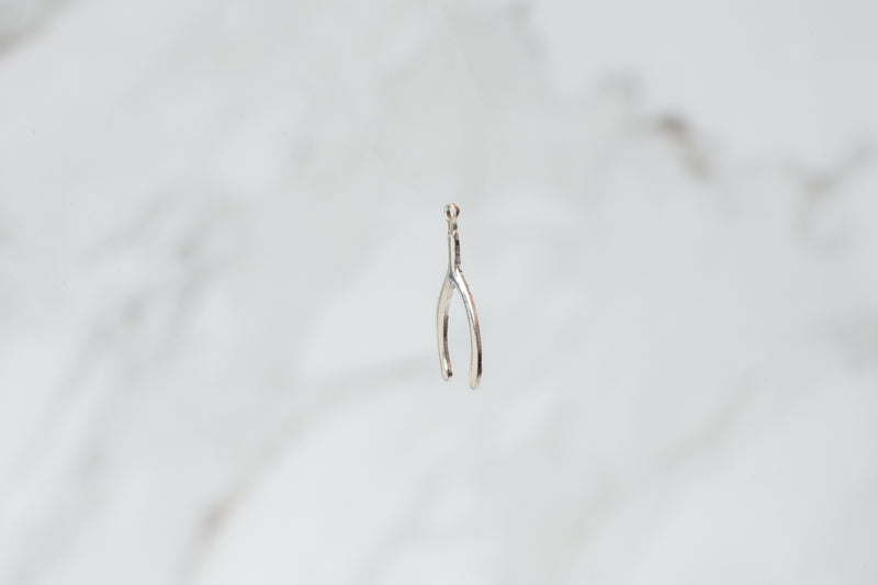 Load image into Gallery viewer, Wishbone Charm - Sterling Silver
