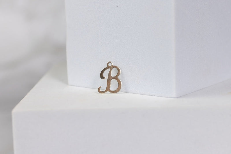 Load image into Gallery viewer, Cursive Script Style Letter Charm - Sterling Silver
