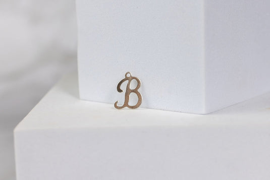 Cursive Script Style Letter Charm - Sterling Silver