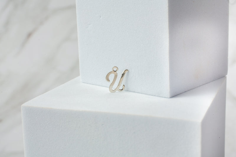 Load image into Gallery viewer, Sterling Silver  Letter  Cursive  charm
