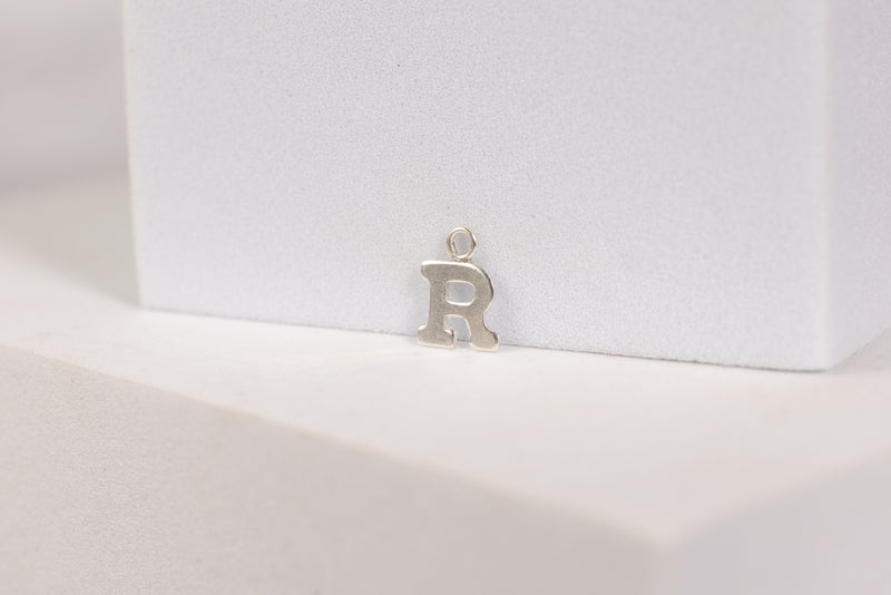 Load image into Gallery viewer, Block Style Letter Charm - Sterling Silver
