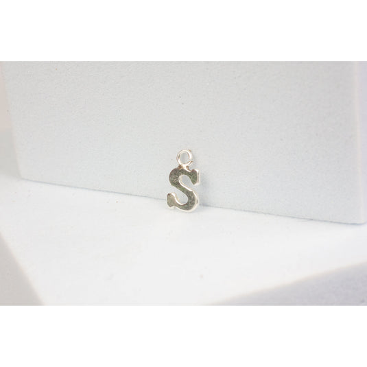 Sterling Silver  Letter  charm block style permanent jewelry supplies 