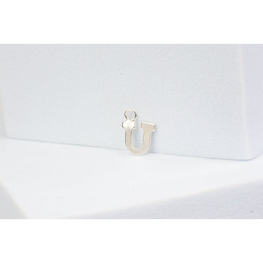 Sterling Silver  Letter  charm block style permanent jewelry supplies 