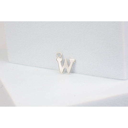 Block Style Letter Charm - Sterling Silver