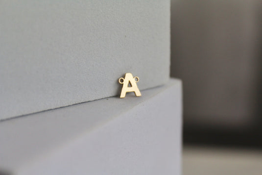 Block Style Letter Connector - 14K Gold Filled (Yellow)