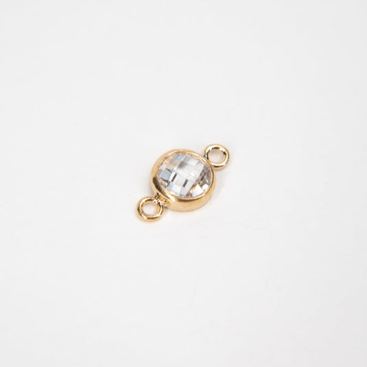 3mm Cubic Zirconia Connector - 14K Gold Filled (Yellow)