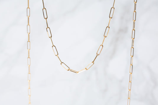  Yellow Gold  rectangular chain  rectangle  Paperclip link  paperclip  Gold Chain  14k gold chain  14k Gold  14k