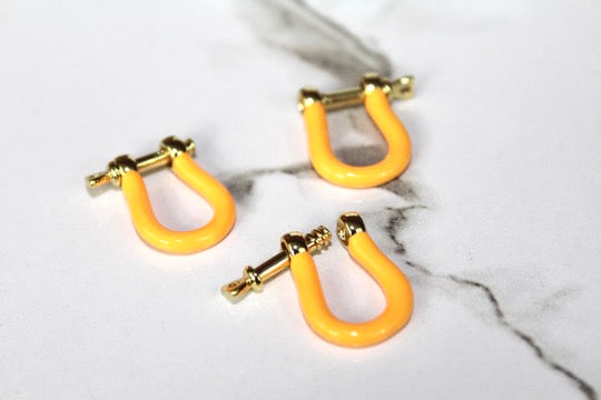 Load image into Gallery viewer, Orange Small Locking Clasp - Gold Plated
