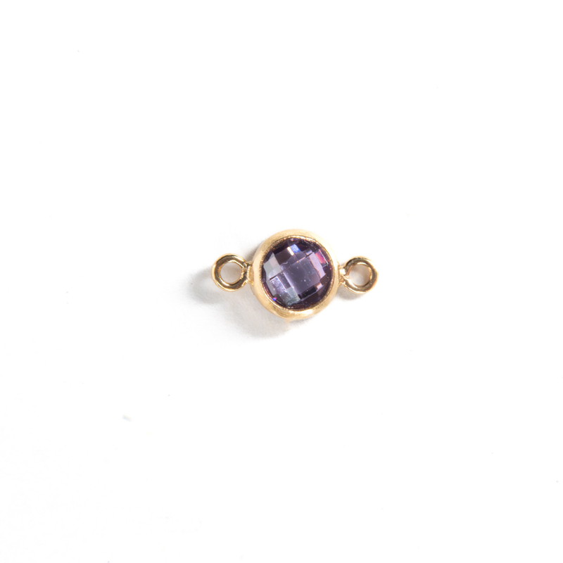 Load image into Gallery viewer, 4mm CZ Birthstone Connecters - 14K Gold Filled
