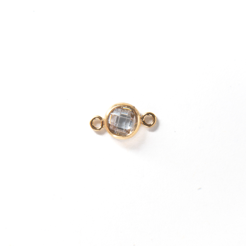 Load image into Gallery viewer, 4mm CZ Birthstone Connecters - 14K Gold Filled
