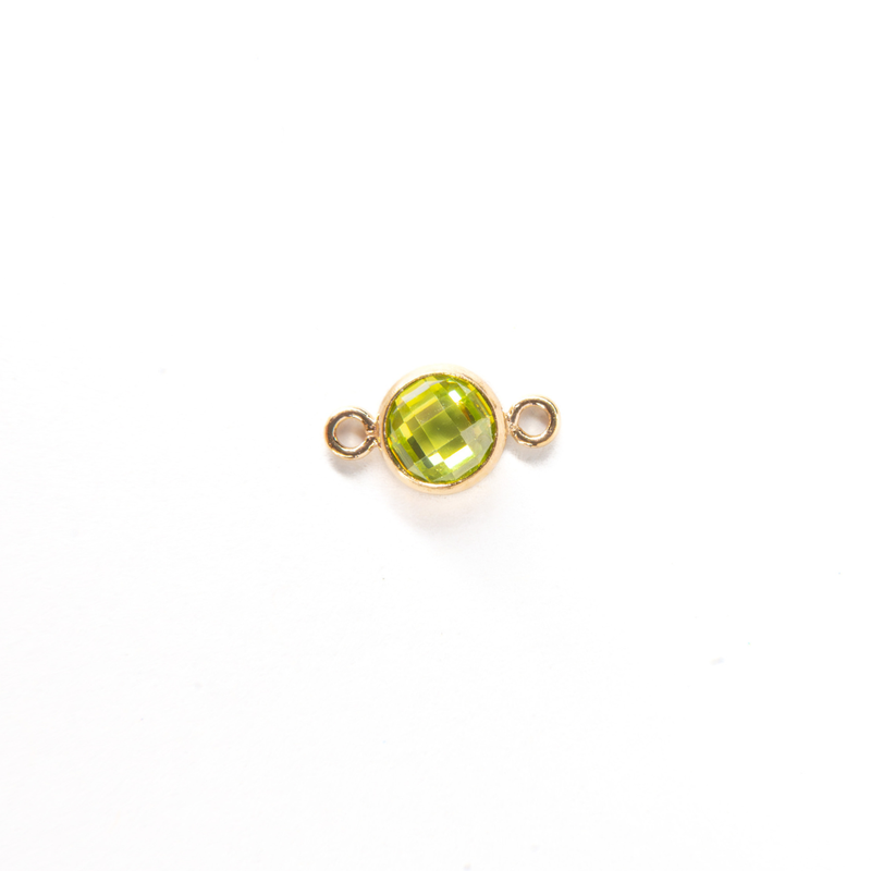 Load image into Gallery viewer, 4mm CZ Birthstone Connecters - 14K Gold Filled
