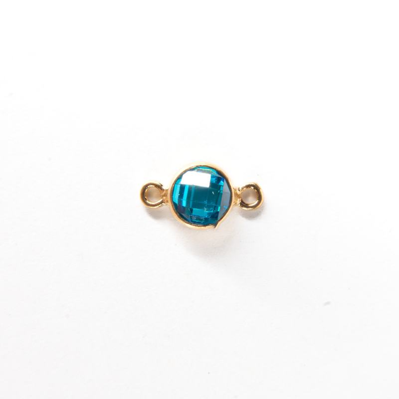 Load image into Gallery viewer, 4mm CZ Birthstone Connecters - 14K Gold Filled

