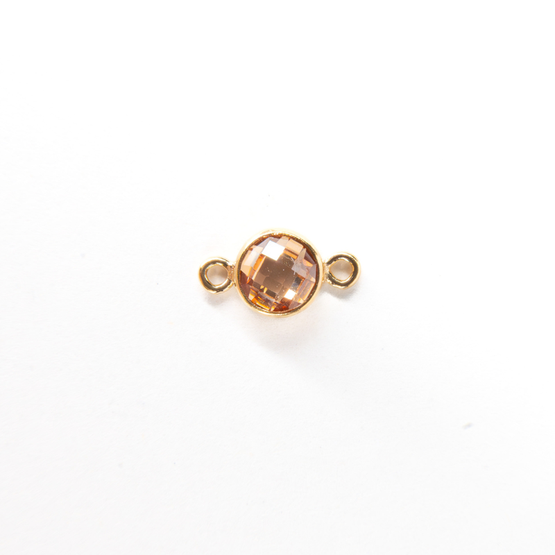 Load image into Gallery viewer, 4mm CZ Birthstone Connecters - 14K Gold Filled
