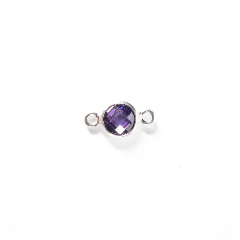 Load image into Gallery viewer, 3mm CZ Birthstone Connecters - Sterling Silver
