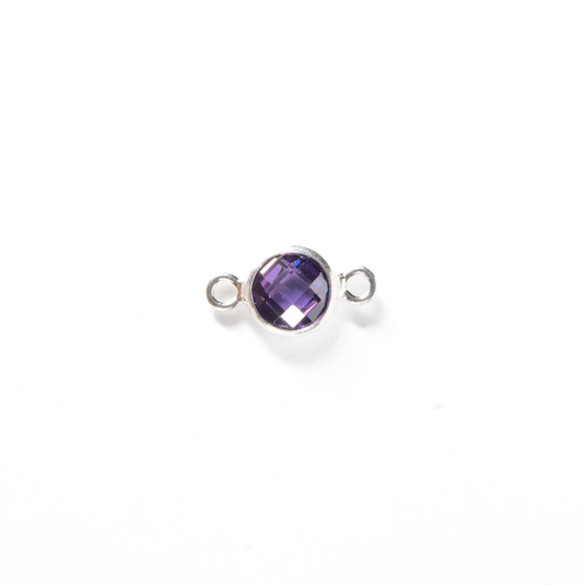 3mm CZ Birthstone Connecters - Sterling Silver