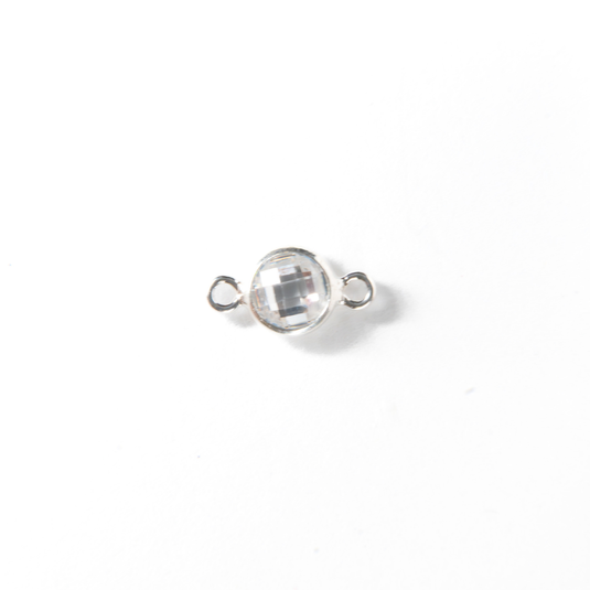 3mm CZ Birthstone Connecters - Sterling Silver