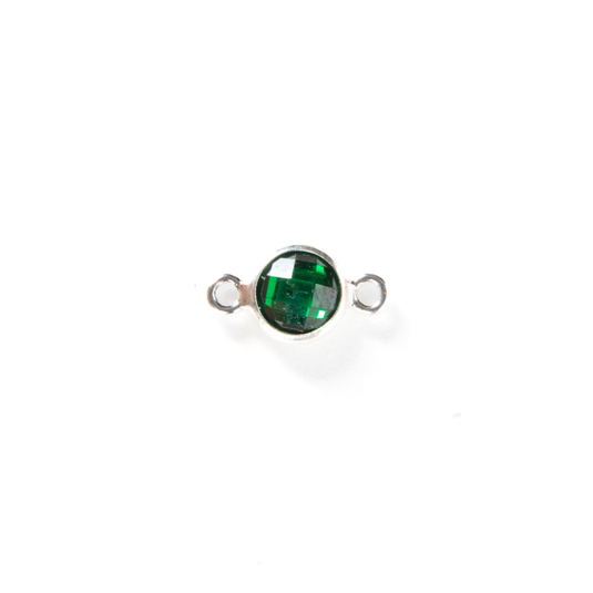 3mm CZ Birthstone Connecters - Sterling Silver