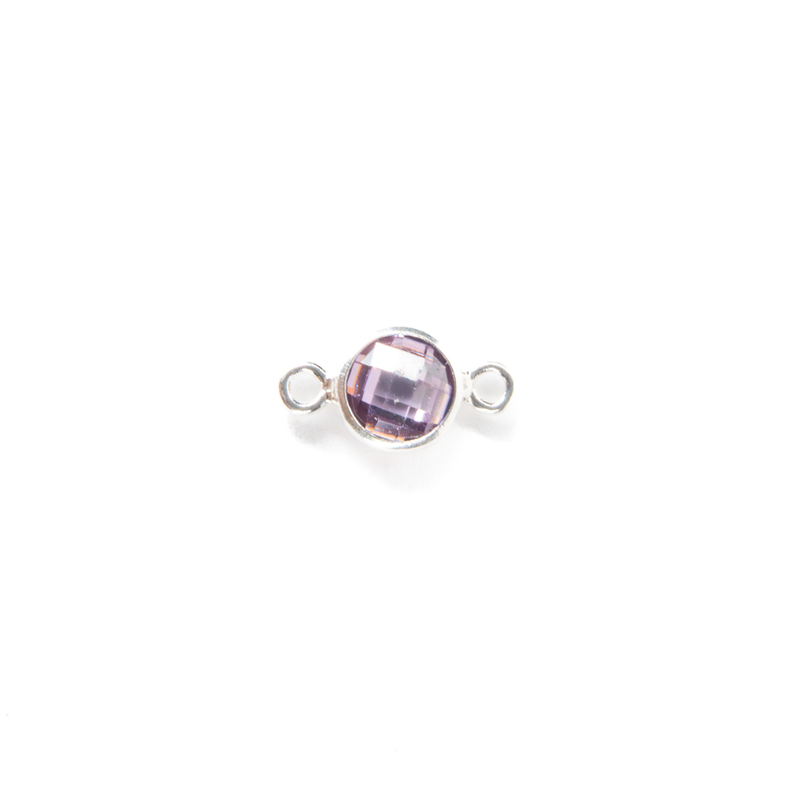 Load image into Gallery viewer, 3mm CZ Birthstone Connecters - Sterling Silver
