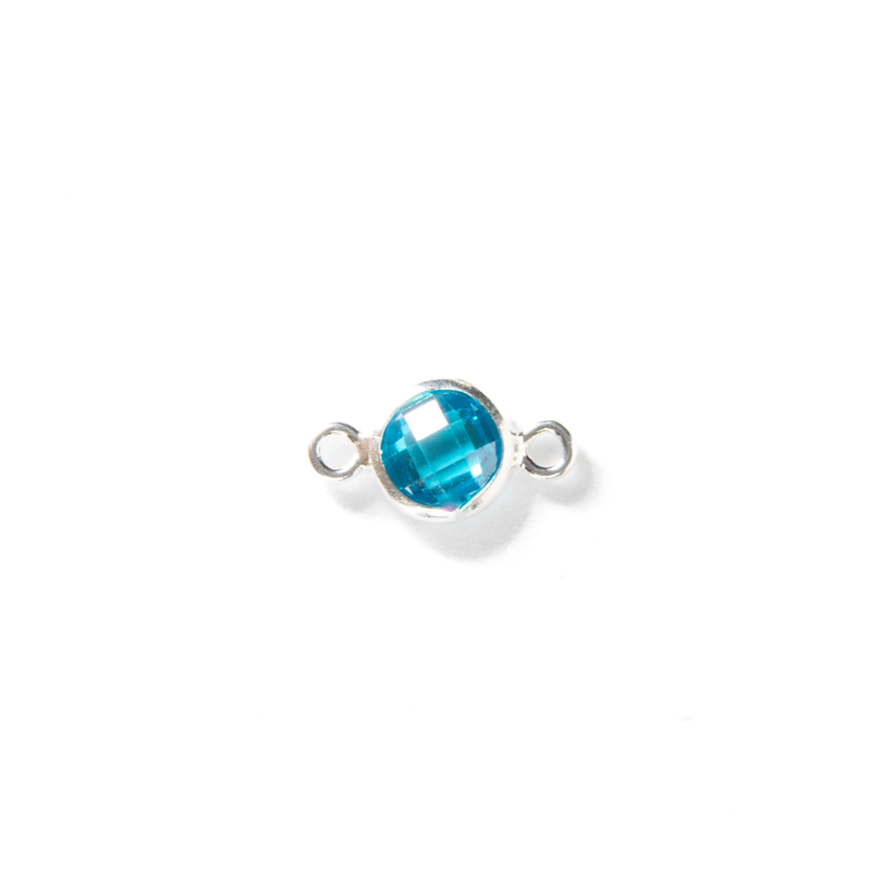 Load image into Gallery viewer, 3mm CZ Birthstone Connecters - Sterling Silver
