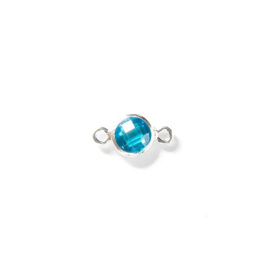 4mm CZ Birthstone Connecters - Sterling Silver