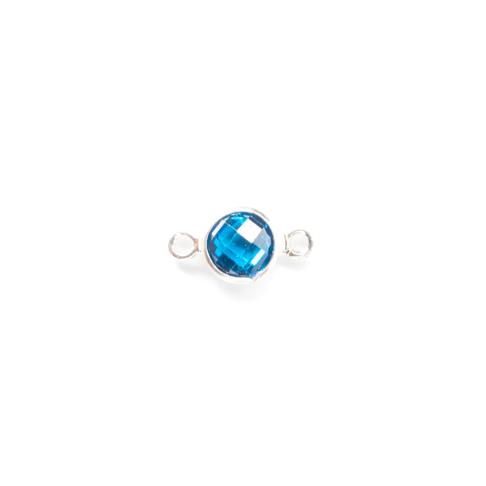 4mm CZ Birthstone Connecters - Sterling Silver