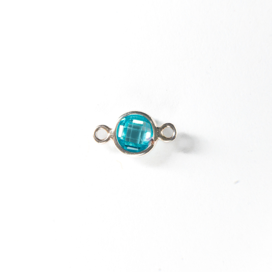 3mm CZ Birthstone Connecters - Sterling Silver