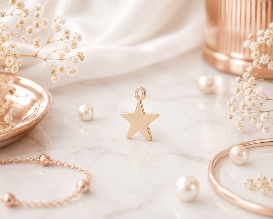 Flat Plain Star Charm - 14K Gold Filled (Yellow)