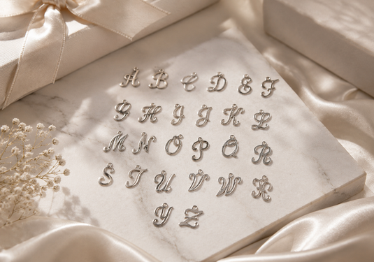 Cursive Script Style Letter Charm - Sterling Silver
