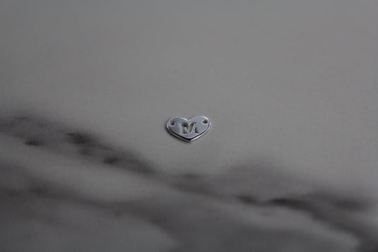 Heart Letter Connector - Sterling Silver