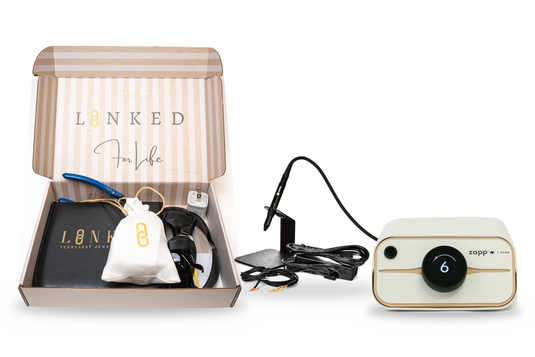 Zapp Plus 2.0 permanent jewelry starter kit with welder and LINKED kit box