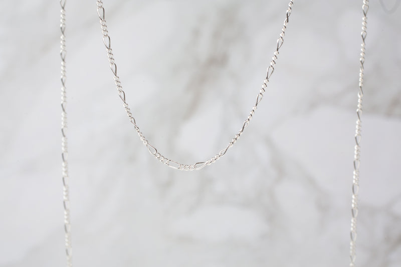Load image into Gallery viewer, Sterling Silver  smooth  Silver  Rope Chain  Rope  figaro  3+1
