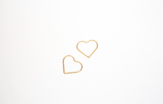 Krinkle Heart Connector - 14K Gold Filled L.