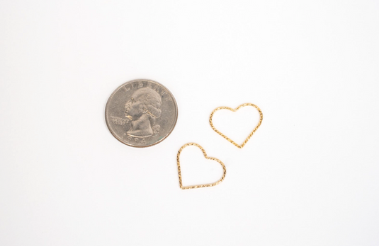 Krinkle Heart Connector - 14K Gold Filled L.
